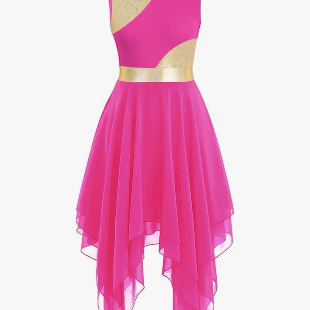 Pink and Gold Sleeveless Dress